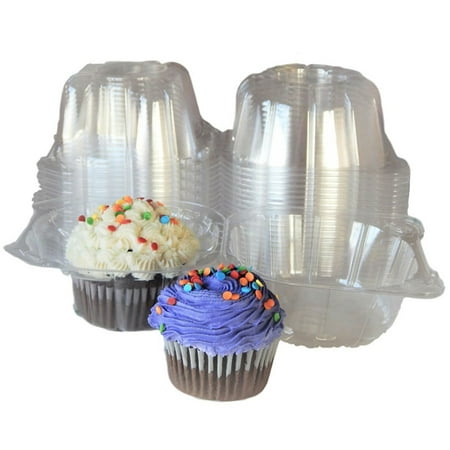 100pcs Plastic Cupcake Case Muffin Pods Dome Cups Cake Boxes