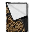 thumbnail image 2 of Earthy Soft Flannel Fleece Throw Blanket, Celtic Moon and Sun with Spiral Motifs Esoteric Bohemian, Cozy Plush for Indoor and Outdoor Use, 50" x 70", Pale Orange and Black, by Ambesonne, 2 of 5