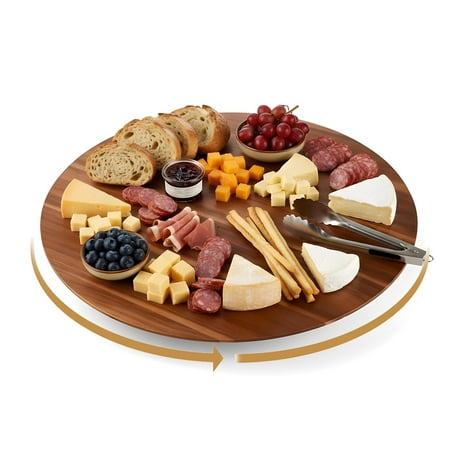 Condition photo showing As Is for nabytok 21 acacia wood lazy susan wood turntable organizer tray for cabinet pantry countertop table organization durable sturdy & easy to clean