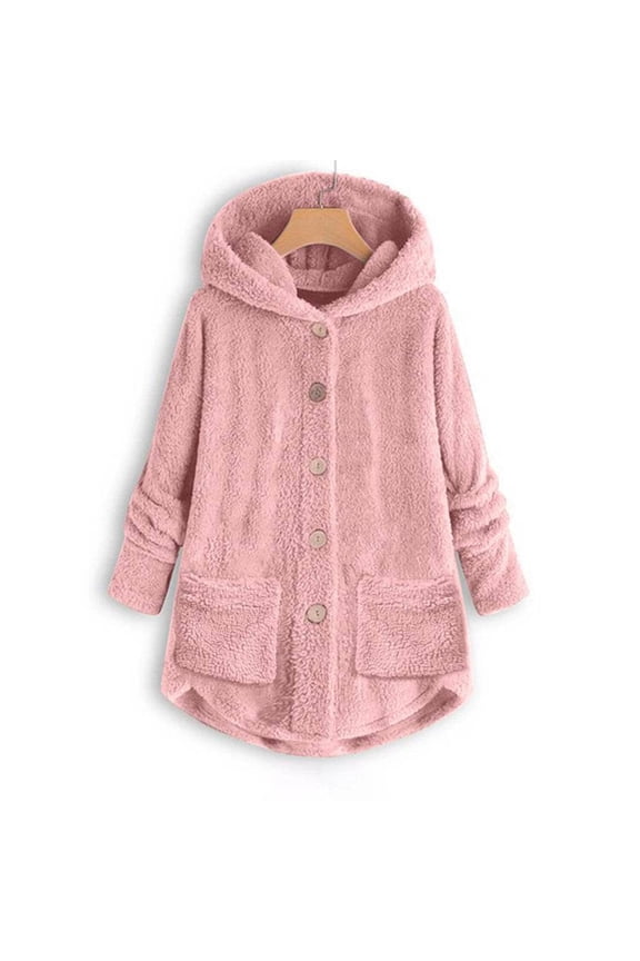buttoned-irregular-hooded-plush-top