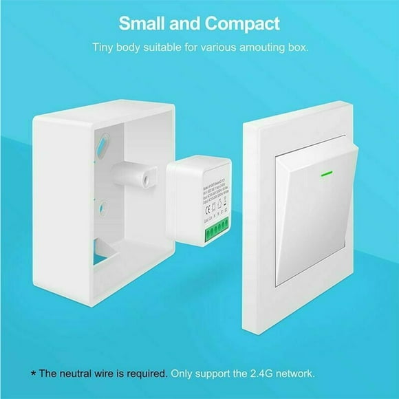 Mini Interrupteur WiFi Intelligent module de Commutateur WiFi Sans Fil; Télécommande Intelligente Assistant Vocal Minuterie module de Compte à Rebours Contrôleur Portable 16A