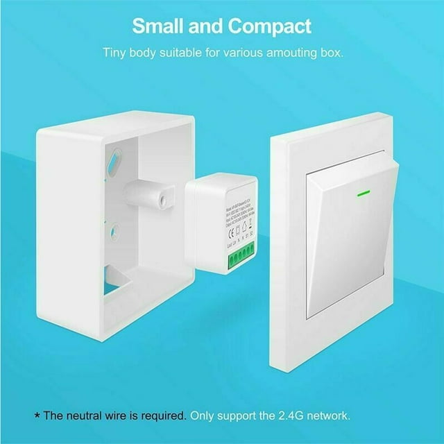 Mini Smart WiFi Switch Wireless App WiFi switch module; smart Remote Control Voice Assistant Timer Countdown Breaker Module Portable Controller 16A