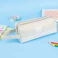 thumbnail image 2 of Large Capacity Double-Layer Pencil Case, Cosmug Canvas Pen Bag, Spacious Stationery Organizer, for Office Supplies, Art Tools and Daily Storage, Color E, 2 of 9