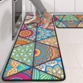 thumbnail image 2 of Kitchen Rugs Sets Of 2,Multicolor Ethnic Geometric Pattern Anti Fatigue Kitchen Mat Rugs Non Slip Washable,Decorative Kitchen Floor Mats for Kitchen,Sink,Laundry,17"x47"+17"x47", 2 of 5