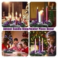 thumbnail image 5 of Shoreew 13" Purple Ribbon Christmas Advent Wreath 4 Advent Candles Holder Christmas Centerpiece with Bow Artificial Pine Cones for Winter Holiday Home Church Decor, 5 of 6