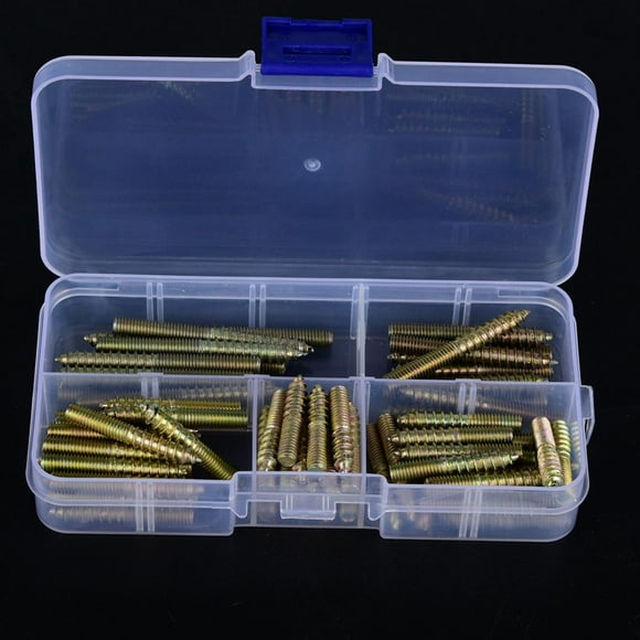 Dowel Screw, Hanger  Different Sizes Double Ended Screw 80pcs  For Woodworking For Furniture