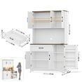 thumbnail image 7 of Hiphuta 71”Tall Modern Pantry Cabinet with Power Outlet & LED, Freestanding Kitchen Hutch Cabinet for Dining Room, White, 7 of 7