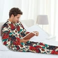 thumbnail image 6 of Picia Chicken Pattern Men’s Long-Sleeve Sleepwear Set - Soft 2-Piece Loungewear with Pockets, Comfy PJs for Relaxing Nights-Small, 6 of 7