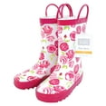 thumbnail image 2 of Hudson Baby Infant Girl Rain Boots, Pink Roses, 7 Toddler, 2 of 3