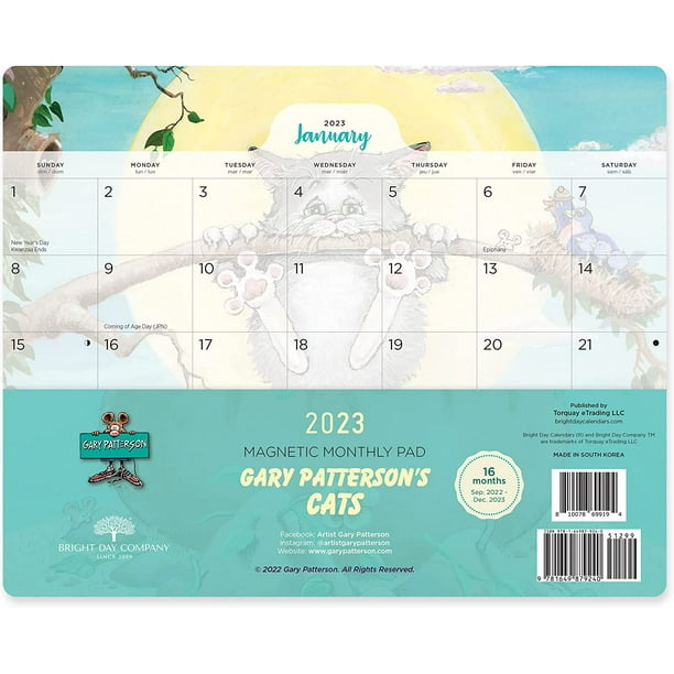 2023 Magnetic Refrigerator Calendar Wall Calendar Pad by Bright Day, 16