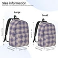 thumbnail image 4 of Naloa Canvas Backpack for Men Women Purple Floral Gingham Check Plaid Print Rucksack Casual Travel Daypack Large and Small Durable College Tote Satchel Bookbag for Teens, 4 of 8