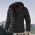 thumbnail image 2 of FINALGANG Men Casual Jackets Warm Windproof Long Sleeve Hooded Zip Up Sports Coat With Pockets Man Handsome Birthday Wedding Weekend Jacket,Black,M, 2 of 5
