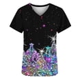thumbnail image 4 of Holiday Gifts! Titcea Christmas Scrub Tops Women Xmas Printed Short Sleeved V Neck Scrub Tops with Pockets Lightweight Stretchy Working Uniform, 4 of 4