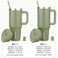 thumbnail image 4 of WWS-40 oz Insulated Tumbler with Lid and Straw Stainless Steel Tumblers Cup with Handle for Women and Men,Sage, 4 of 4