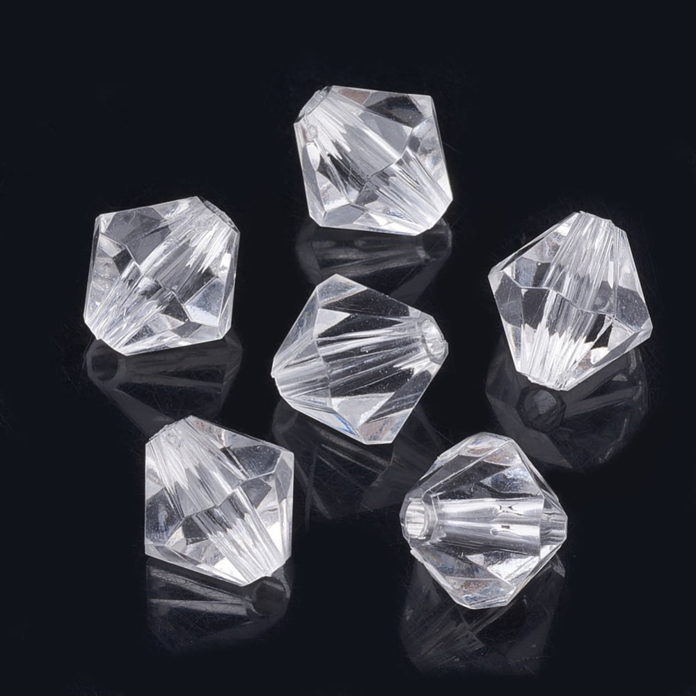 Transparent Acrylic Beads Bicone Clear 19.5~20x19mm Hole: 2.6mm about 167pcs/500g