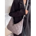 thumbnail image 3 of Zhengup Women's Puffer Totes Fashion Quilted Shoulder Crossbody Bag Solid Color Rhombus Down Padded Handbag Dumpling Purse, 3 of 7