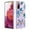 Blue Flower, variant on Compatible for Samsung Galaxy S20 Case with Ring Kickstand Holder Clear Floral Pattern Hybrid PC TPU Shockproof Protective Phone Case Cover for Samsung Galaxy S20 Women Girls, Purple Flower