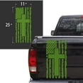 thumbnail image 2 of Distressed American Flag with Cross Truck Tailgate Vinyl Decal Compatible with Most Pickup Trucks Faith Patriotic Christian Cross USA Sticker (11" x 25", Lime-Tree Green), 2 of 8