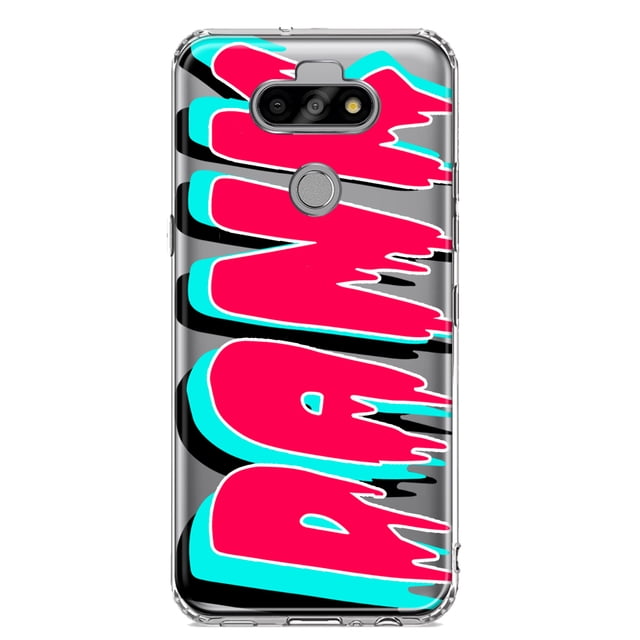 MUNDAZE LG Aristo 5/Phoenix 5/Risio 4 Shockproof Clear Hybrid Protective Phone Case Teal Pink Clear Funny Text Quote Dank Cover