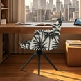 thumbnail image 3 of Xoenoiee Palm Tree Print Velvet Armchair Slipcovers for Dining Room, Stretch Curved Back Dining Chair Covers Wingback Chair Cover Fits Curved Back Chairs with Arms, 3 of 7