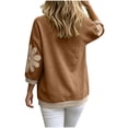 thumbnail image 6 of Wensltd Women Sweatshirt Round Neck Three Quarter Sleeve Soft Pullover Casual Loose Fit Tops, 6 of 8