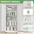 thumbnail image 3 of SOLAURA Rolling Metal Garage Storage Cabinet with Locking Doors and Adjustable Shelves, 73-inch White Rolling Steel Tool Cabinet for Home Office, Garage, Warehouse, 3 of 9
