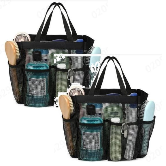 2Pcs Mesh Shower Caddy Portable For College Dorm Large Bathroom Tote Bag Durable With 8 Pockets Home Textile Storage