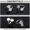 thumbnail image 3 of DIY Cuff Ring Making Kit Size 6 1/4 Open Cuff Ring Bezel Tray 304 Stainless Steel Finger Ring Cabochon Ring Bases with Glass Cabochons Metal Cuff Rings Cabochon Domes Set for Ring Making, 3 of 8