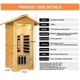 thumbnail image 5 of DWKWE Far Infrared 1400W Outdoor Sauna, Compact with Bluetooth Speakers and LED Lamp, 5 of 5
