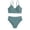 Dark Green, variant on Ticikt Girls Two-Piece Bikini Swimsuit, Solid Color V-Neck Bathing Suit for Kids 8-16 Years