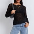 thumbnail image 4 of Women Y2K Lace Floral Crop Top Long Sleeve Sheer Mesh See Through T Shirts Slim Fit Going Out Tees Tops Streetwear, 4 of 7