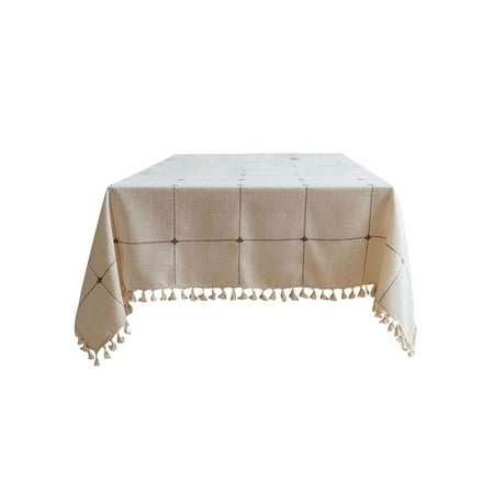 

Wanwan Decorative Tablecloth Dust-proof Polyester Rustic Charming Tableware Mat Household Supplies