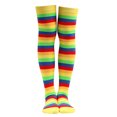 thumbnail image 1 of Yellow Rainbow Stripe Pattern Socks from the Sock Panda (Thigh High), 1 of 2
