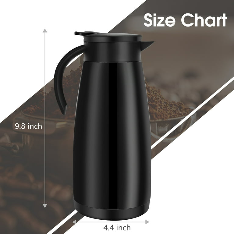 50oz Thermal Coffee Carafe Insulated Coffee Thermos Airpot, Stainless Steel  Coffee Carafes For Keeping Hot, Double Walled Insulated Vacuum Flask Pot,  Tea Water Coffee Hot Beverage Dispenser, Silver 