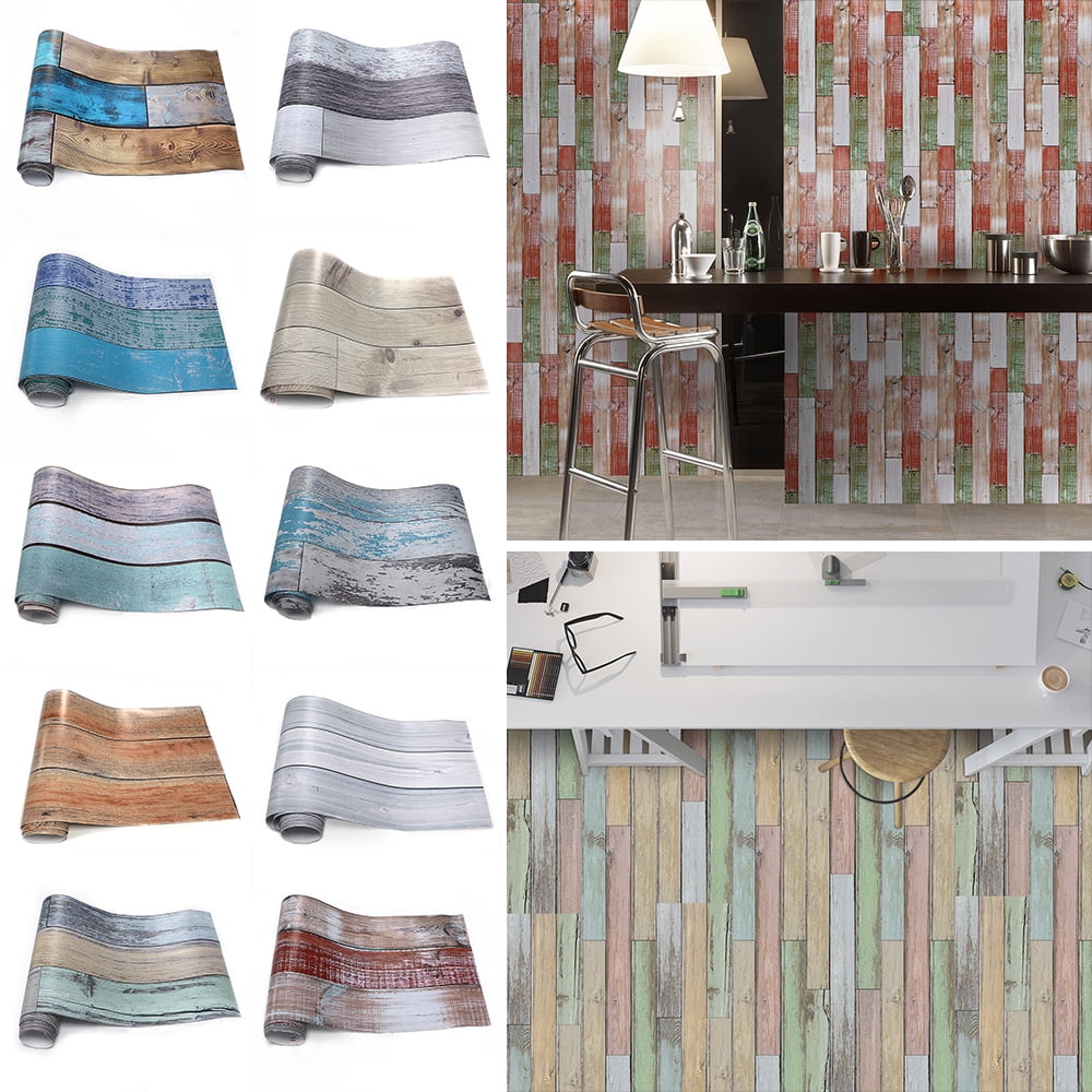 CUH Wood Wallpaper Wood Peel and Stick Wallpaper 11.81"x 118" Faux Wood