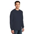 thumbnail image 5 of Gildan Heavy Cotton Long Sleeve Shirts for Adult, Soft and Durable Casual Navy Tee, 3 Pack, S, 5 of 5