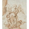 thumbnail image 2 of Luca Giordano 15x17 Gold Ornate Wood Frame and Double Matted Museum Art Print Titled - Study for a Sculpture, 2 of 4