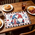 thumbnail image 4 of Cififendec 4th of July Gnome Placemat, 17.72"×11.81", Patriotic Checkered Border Heat-Resistant Table Mat for Independence Day, Memorial Day & Kitchen Decor, 4 of 5