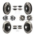 thumbnail image 1 of Transit Auto Front Rear Hub Bearing Assembly Coated Disc Brake Rotor and Ceramic Pad Kit (10Pc) for Car 2015 Ford Edge FWD with 316mm Diameter Left Right Side (Driver Passenger) KBB-126593, 1 of 10