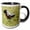 Black/White, variant on 3drose, Africa, Tanzania, Ngorongoro Crater. Grey Crowned Crane Dancing, 11oz Two-tone Green Mug