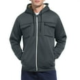 thumbnail image 6 of Horkkom Zip Up Hoodie Men Winter Soft Fleece Jacket with Pockets Hood Drawstring Casual Warm Sweatshirts L, 6 of 9