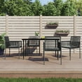 thumbnail image 1 of vidaXL 5 Piece Garden Dining Set with Cushions Black Poly Rattan and Steel, 1 of 5