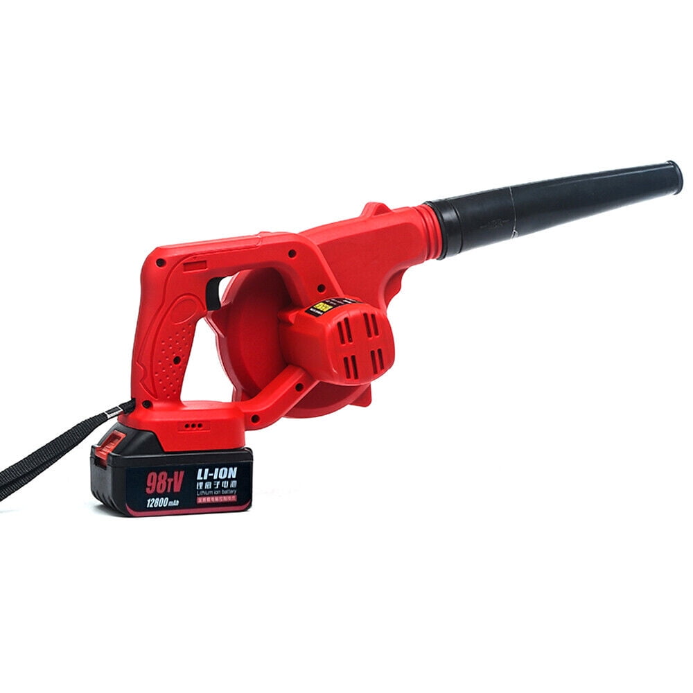 Portable Cordless Blower Handheld High Speed Leaf Blower Cordless with Battery And Charger 20v/12800mah also for Car (Red)
