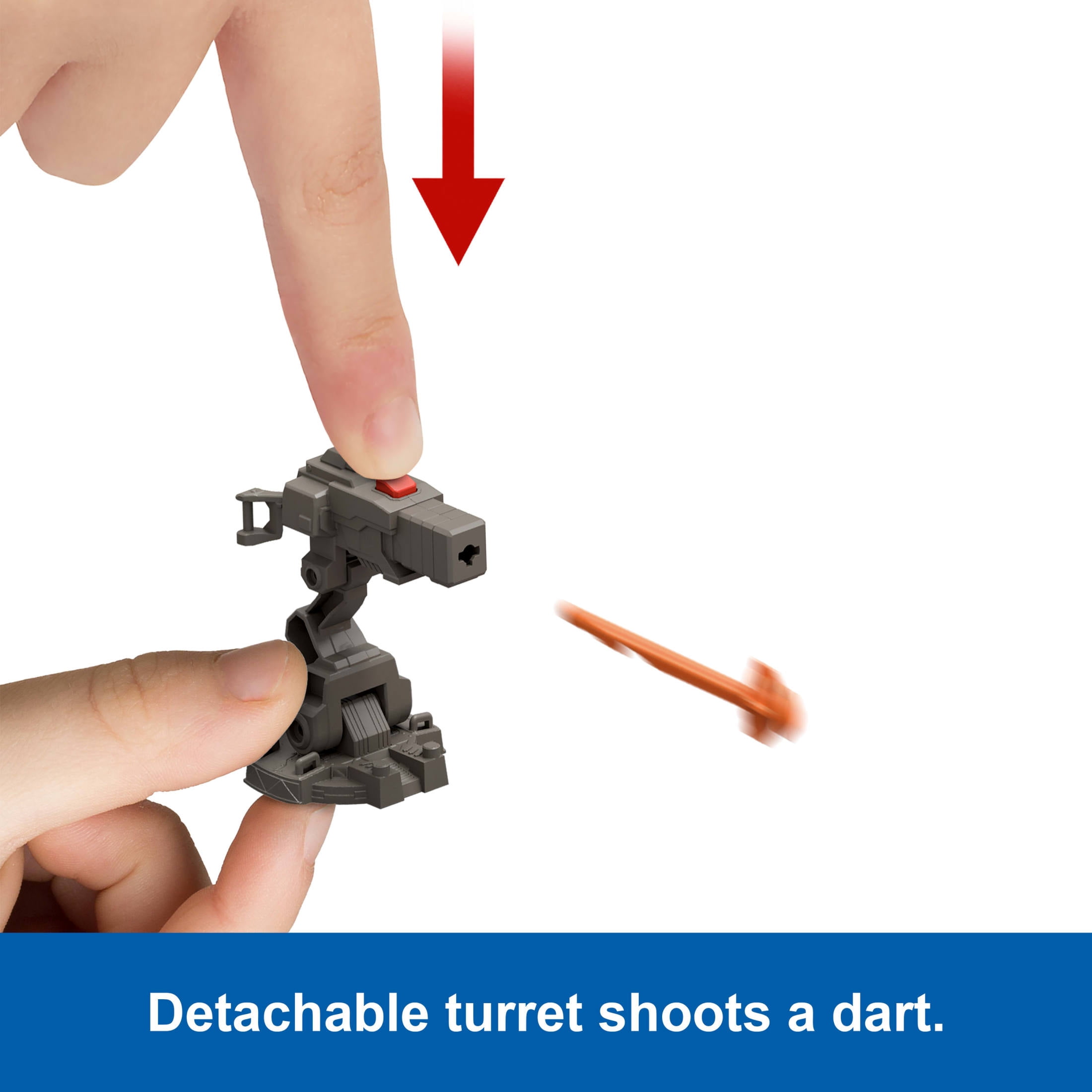 Jurassic World Rebirth Launch 'N Battle Vehicle with 1 Human & 1 Raptor Figure, Turret & Projectiles