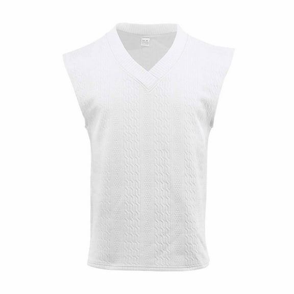 tarylea Men's Knitted Shirts Deep V Neck Sleeveless Sweater Vests Solid Color Loose Shirts Casual Trendy Cute Outwear Tops