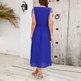 thumbnail image 3 of Gspmoly Robes d'Été pour Femmes, Robe d'Été Sans Manches Plissée pour Femmes Aguichant à Col en V Robe Occidentale Robes de Cocktail pour Femmes Liquidation, 3 of 7