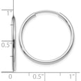 thumbnail image 4 of 10K White Gold 1.5Mm Polished Endless Hoop Earrings (Width 23) (Length 22.5) - Jbsp, 4 of 5