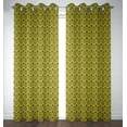 thumbnail image 1 of S4sassy Cotton Duck Flourish Damask Yellow Door Treatment Double Panel Eyelet Curtain Drapes- 54x84 Inches, 1 of 5