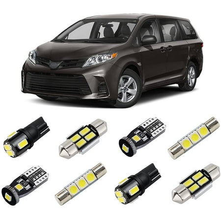 BRISHINE White Interior LED Lights Kit for Toyota Sienna 2011 2012 2013 ...