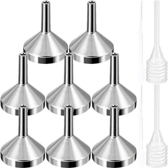 NUOLUX 1 Set Mini Funnel Small Metal Funnels with Droppers for Filling Small Bottles